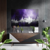 City Silhouette Brushed Aluminum Dibond Wall Art.